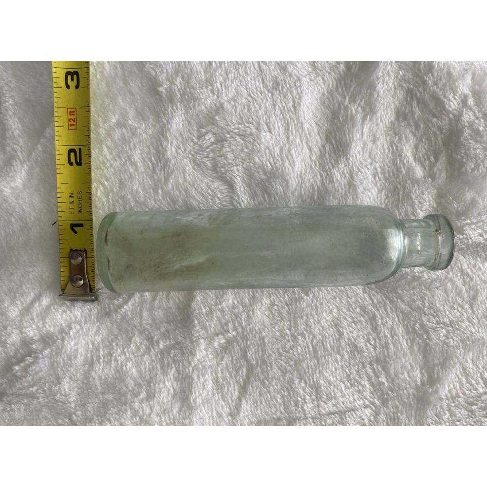Clear Rectangular Medicine Bottle Applied Lip Collectible Glass 1880 Era - Picture 1 of 2